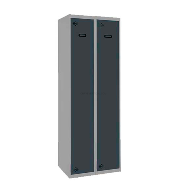 Cacifo Metálico SIMONLOCKER Profissional Montado Individual 2/2 300 (600) Cinzento/AN - 1800 x 600 x 500 mm