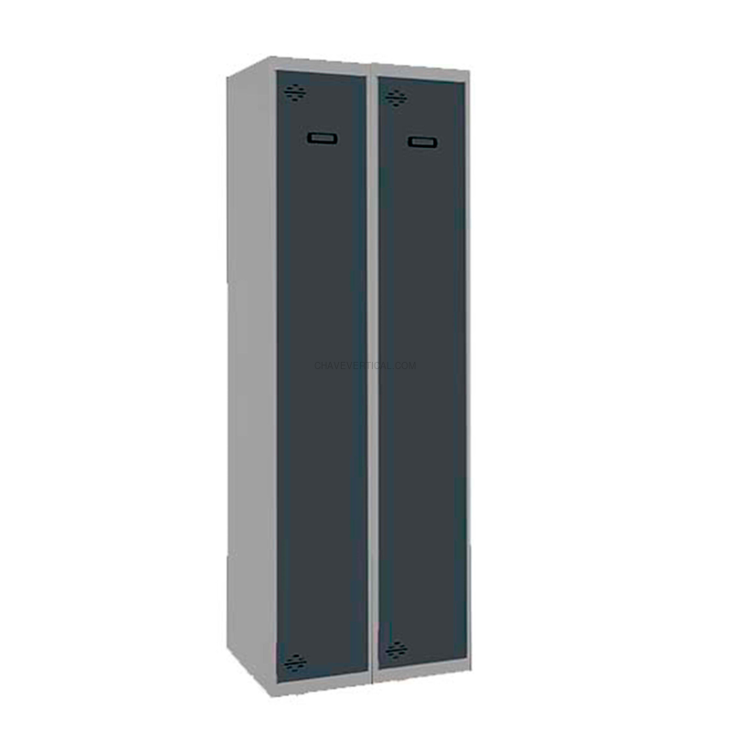 Cacifo Metálico SIMONLOCKER Profissional Montado Individual 2/2 400 (800) Cinzento/AN - 1800 x 800 x 500 mm