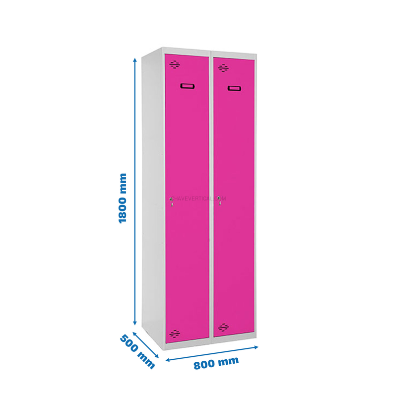 Cacifo Metálico SIMONLOCKER Profissional Montado Individual 2/2 400 (800) Cinzento/RS - 1800 x 800 x 500 mm