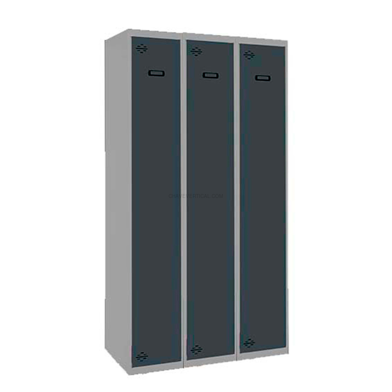 Cacifo Metálico SIMONLOCKER Profissional Montado Individual 3/3 300 (900) Cinzento/AN - 1800 x 900 x 500 mm