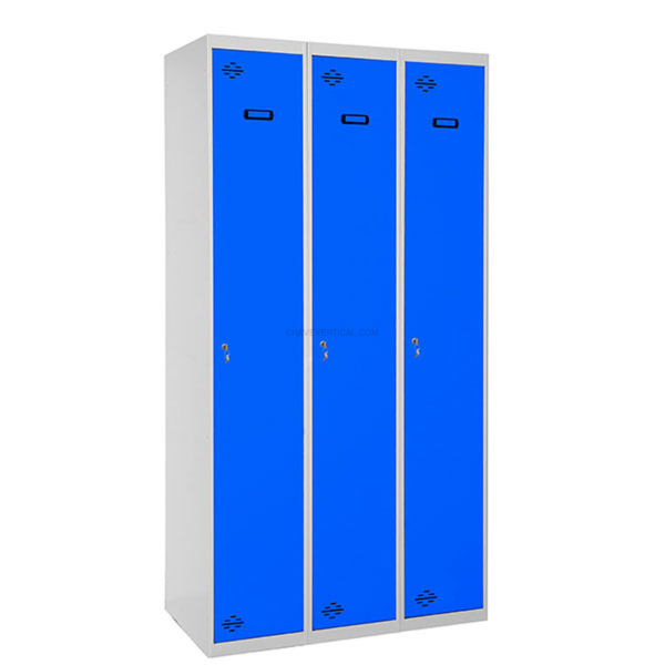 Cacifo Metálico SIMONLOCKER Profissional Montado Individual 3/3 300 (900) Cinzento/Azul - 1800 x 900 x 500 mm