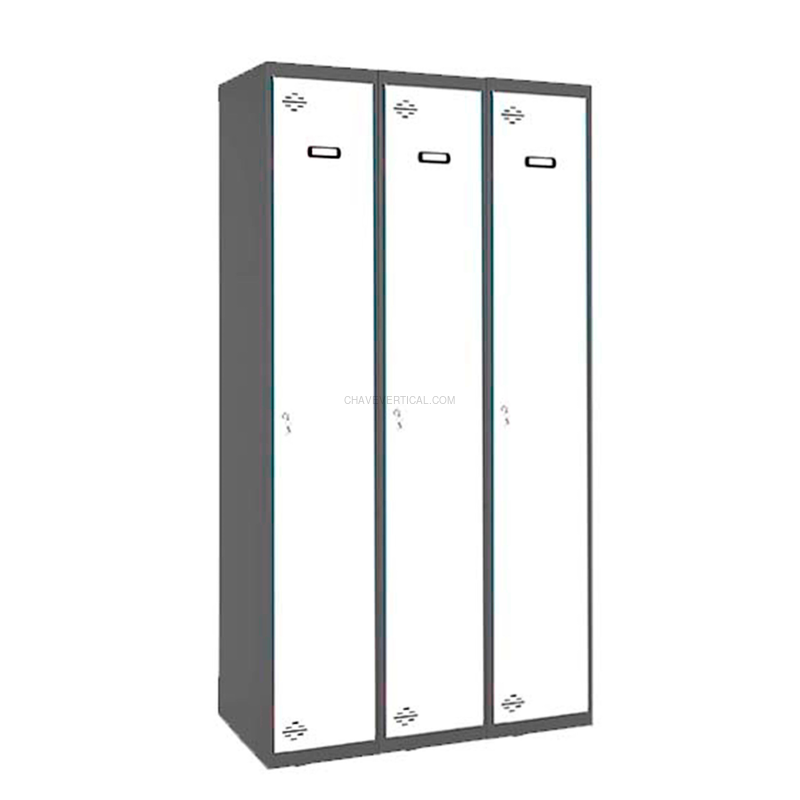 Cacifo Metálico SIMONLOCKER Profissional Montado Individual 3/3 400 (1200) AN/Branco - 1800 x 1200 x 500 mm