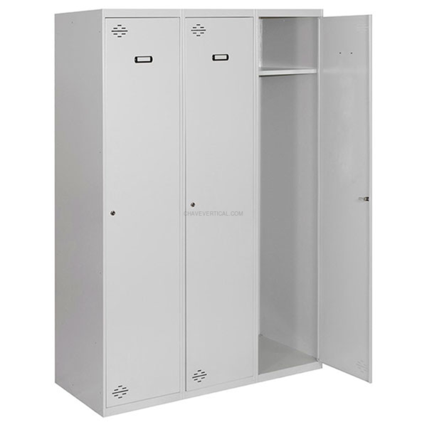 Cacifo Metálico SIMONLOCKER Profissional Montado Individual 3/3 400 (1200) Cinzento - 1800 x 1200 x 500 mm