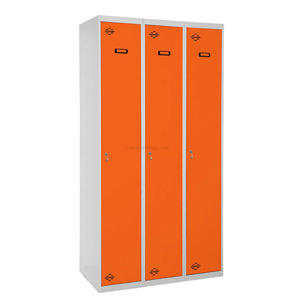 Cacifo Metálico SIMONLOCKER Profissional Montado Individual 3/3 400 (1200) Cinzento/NA - 1800 x 1200 x 500 mm