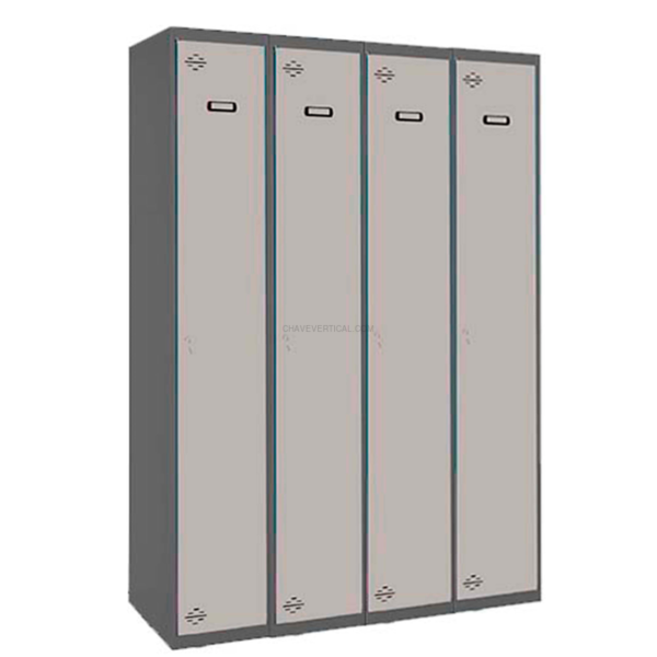 Cacifo Metálico SIMONLOCKER Profissional Montado Individual 4/4 300 (1200) AN/Cinzento - 1800 x 1200 x 500 mm