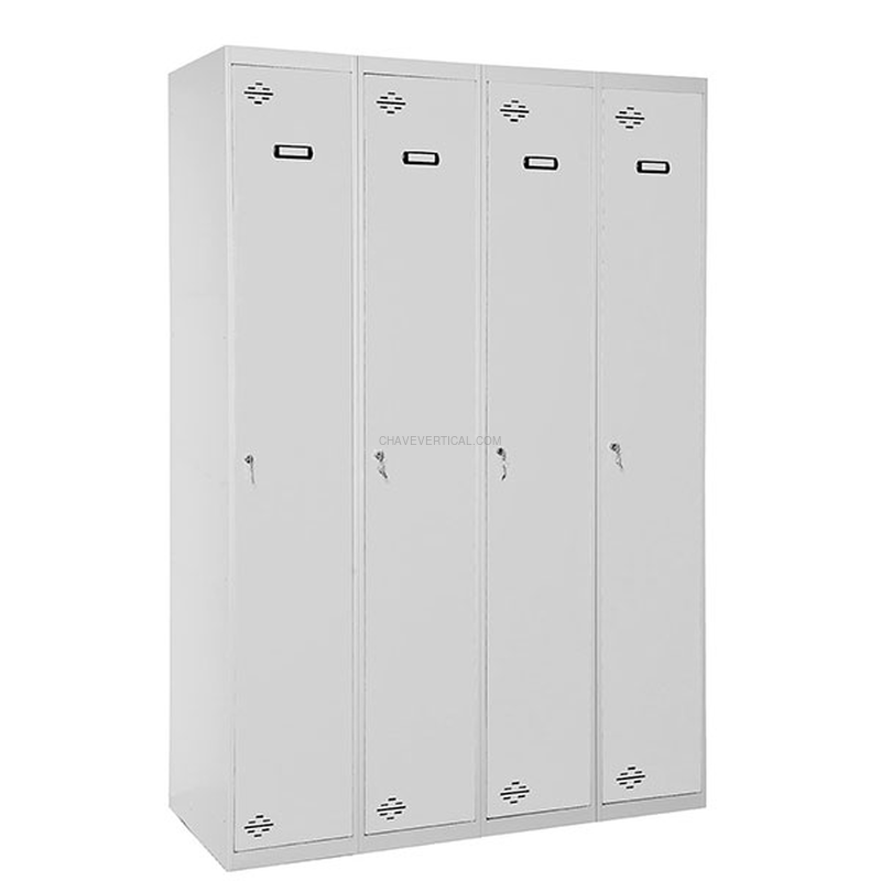 Cacifo Metálico SIMONLOCKER Profissional Montado Individual 4/4 300 (1200) Cinzento - 1800 x 1200 x 500 mm