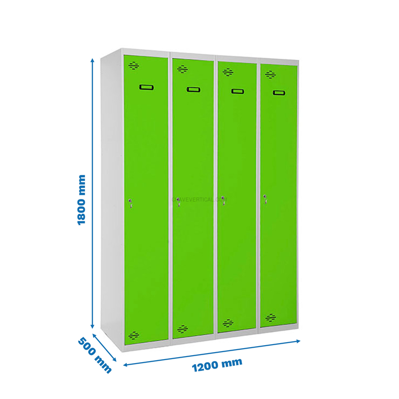 Cacifo Metálico SIMONLOCKER Profissional Montado Individual 4/4 300 (1200) Cinzento/VE - 1800 x 1200 x 500 mm