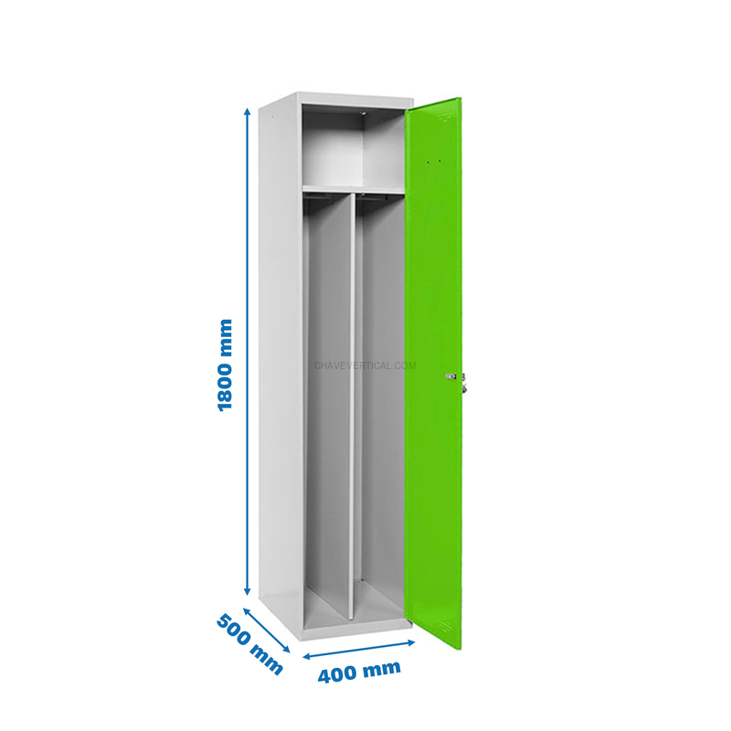 Cacifo Metálico SIMONLOCKER Profissional Montado Individual-DIV 1/1 400 Cinzento/VE - 1800 x 400 x 500 mm