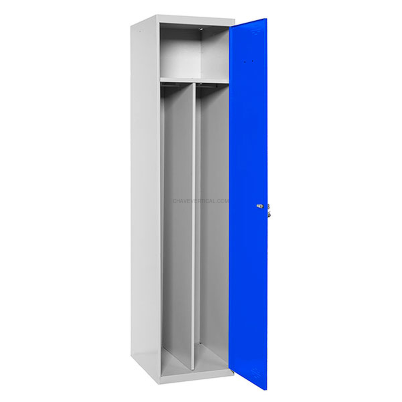 Cacifo Metálico SIMONLOCKER Profissional Montado Individual-DIV 1/1 500 Cinzento/Azul - 1800 x 500 x 500 mm