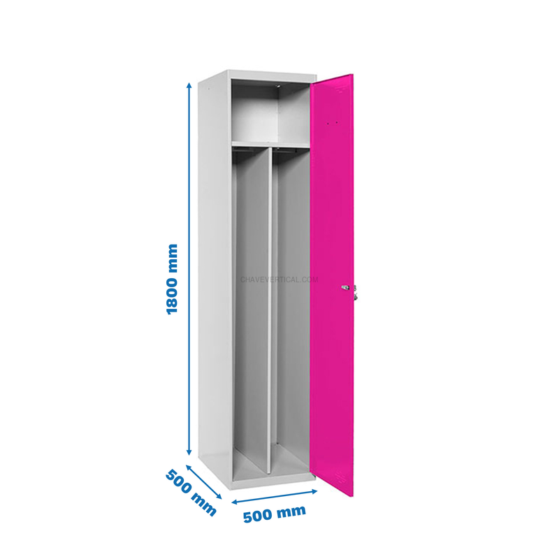 Cacifo Metálico SIMONLOCKER Profissional Montado Individual-DIV 1/1 500 Cinzento/RS - 1800 x 500 x 500 mm