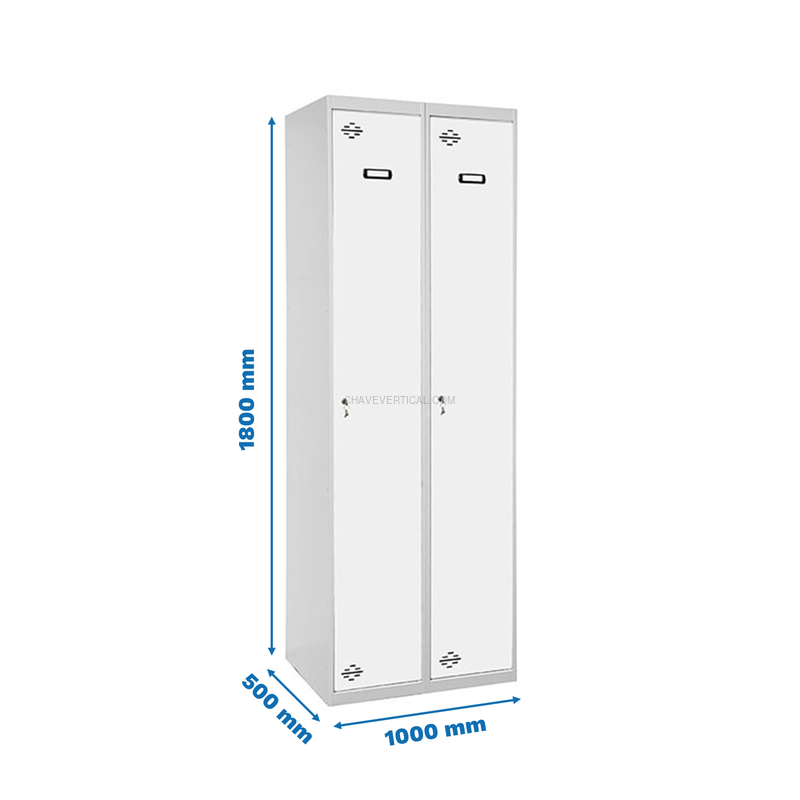 Cacifo Metálico SIMONLOCKER Profissional Montado Individual-DIV 2/2 500 (1000) G/B - 1800 x 1000 x 500 mm