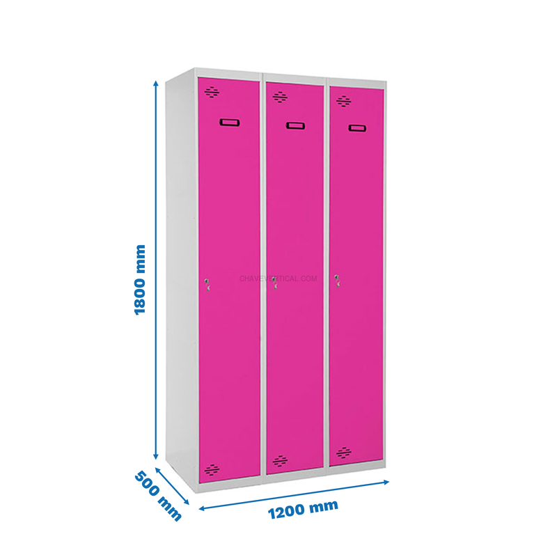 Cacifo Metálico SIMONLOCKER Profissional Montado Individual-DIV 3/3 400 (1200)G/RS - 1800 x 1200 x 500 mm