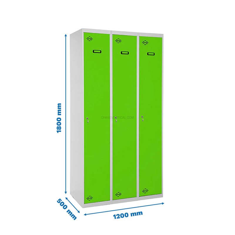 Cacifo Metálico SIMONLOCKER Profissional Montado Individual-DIV 3/3 400 (1200)G/VE - 1800 x 1200 x 500 mm