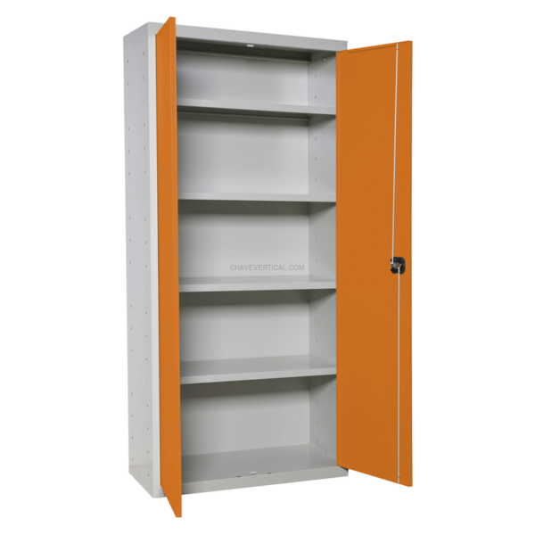 Cacifo Metálico SIMONLOCKER Profissional Montado MULTI. 180X80X40 2/4 Cinzento/Laranja - 1800 x 800 x 400 mm