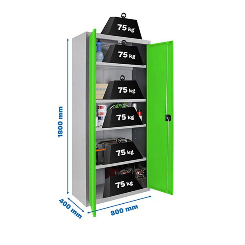 Cacifo Metálico SIMONLOCKER Profissional Montado MULTI. 180X80X40 2/4 Cinzento/VE - 1800 x 800 x 400 mm