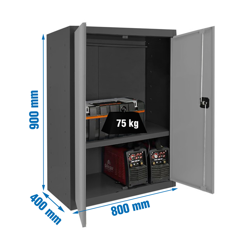 Cacifo Metálico SIMONLOCKER Profissional Montado MULTI. 90X80X40 2/1 AN/Cinzento - 900 x 800 x 400 mm