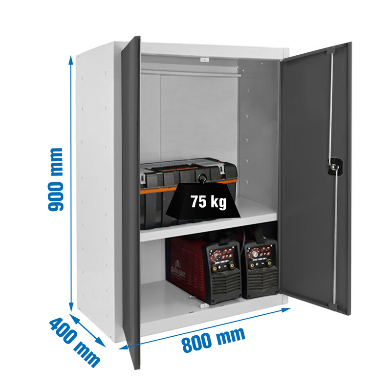 Cacifo Metálico SIMONLOCKER Profissional Montado MULTI. 90X80X40 2/1 Branco/AN - 900 x 800 x 400 mm