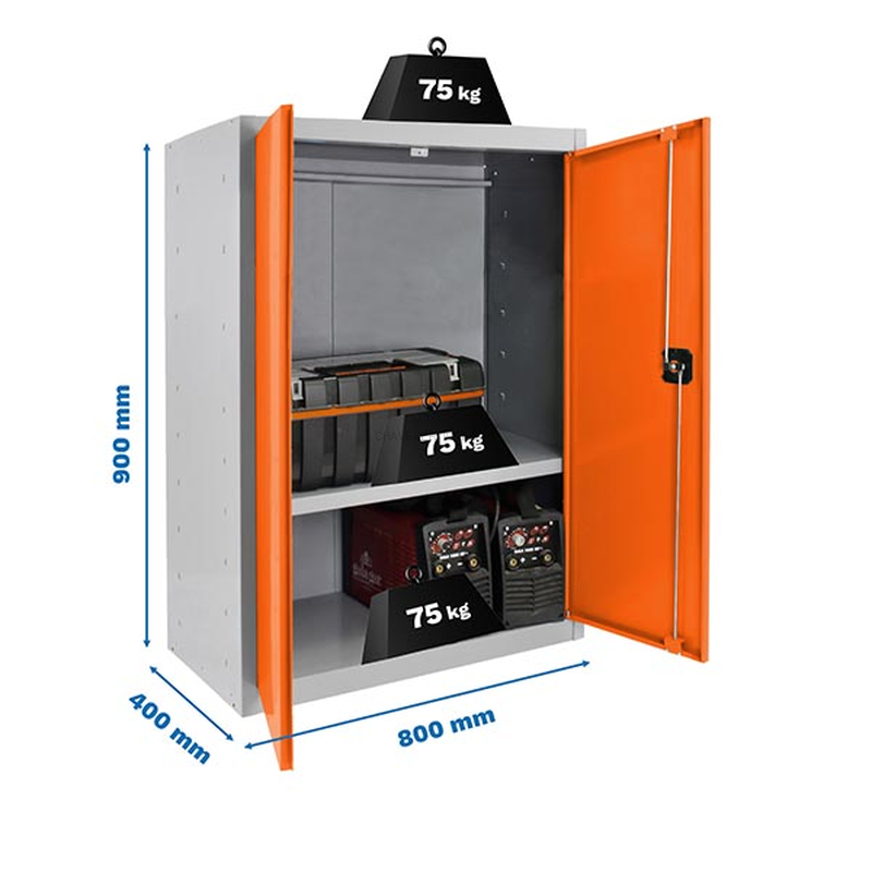 Cacifo Metálico SIMONLOCKER Profissional Montado MULTI. 90X80X40 2/1 Cinzento/NA - 900 x 800 x 400 mm