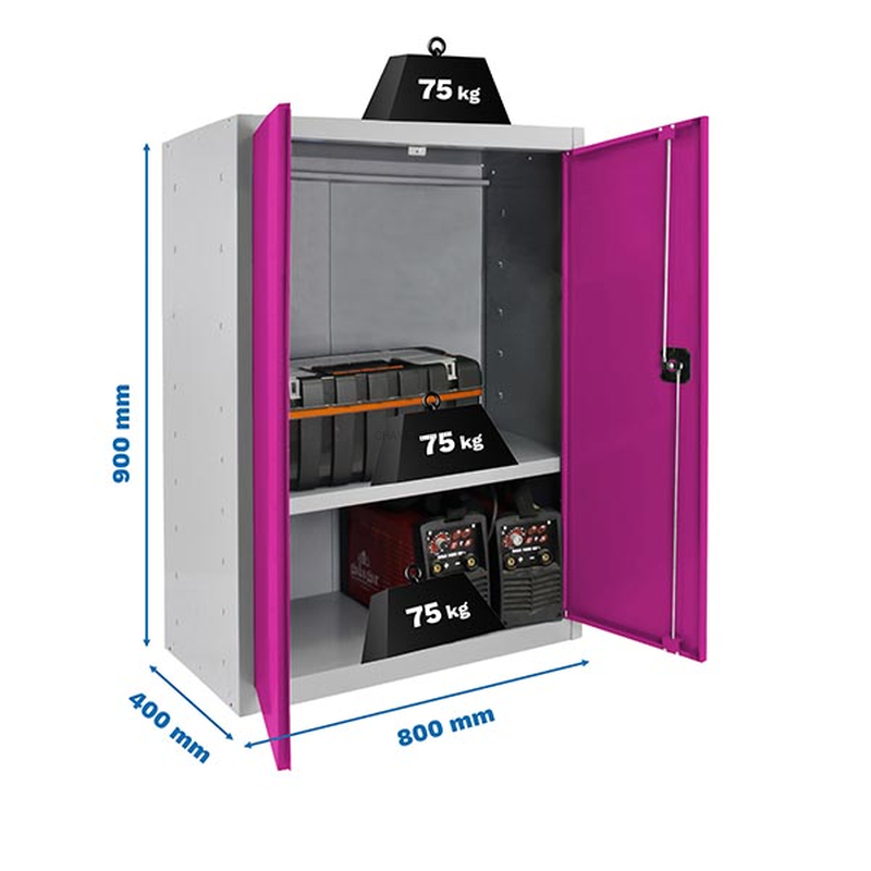Cacifo Metálico SIMONLOCKER Profissional Montado MULTI. 90X80X40 2/1 Cinzento/RS - 900 x 800 x 400 mm