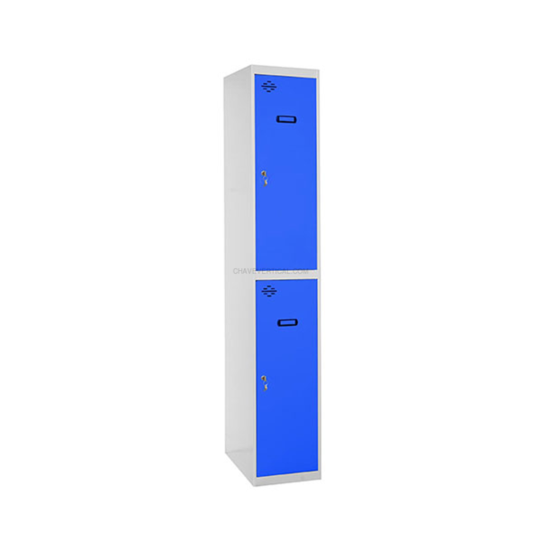 Cacifo Metálico SIMONLOCKER Profissional Montado TANDEM 1/2 400 Cinzento/Azul - 1800 x 400 x 500 mm