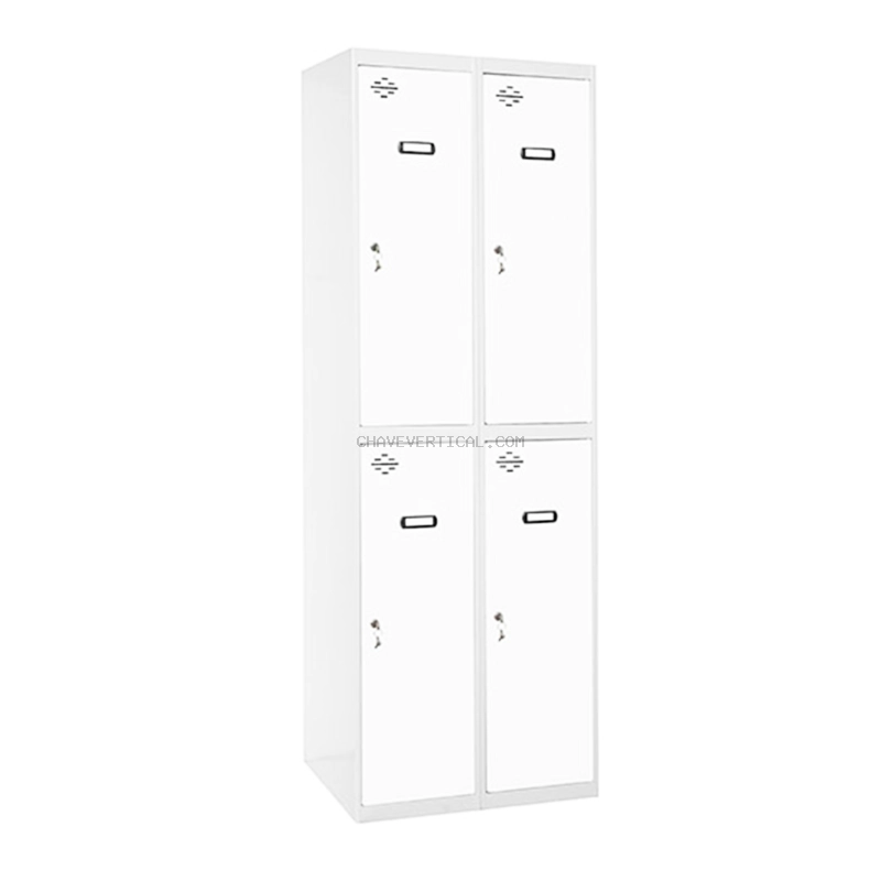 Cacifo Metálico SIMONLOCKER Profissional Montado TANDEM 2/4 300 (600) Cinzento/Branco - 1800 x 600 x 500 mm