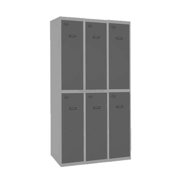 Cacifo Metálico SIMONLOCKER Profissional Montado TANDEM 3/6 300 (900) Cinzento/AN - 1800 x 900 x 500 mm