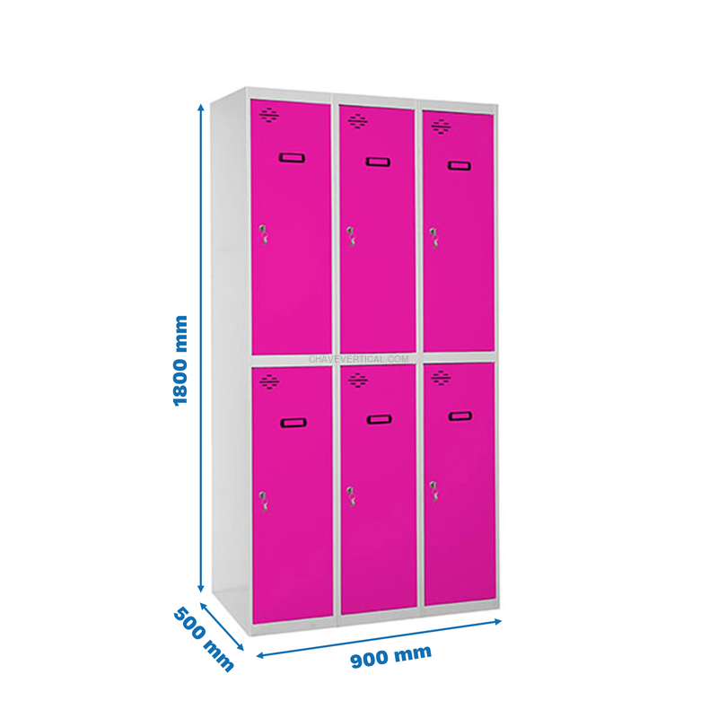 Cacifo Metálico SIMONLOCKER Profissional Montado TANDEM 3/6 300 (900) Cinzento/RS - 1800 x 900 x 500 mm