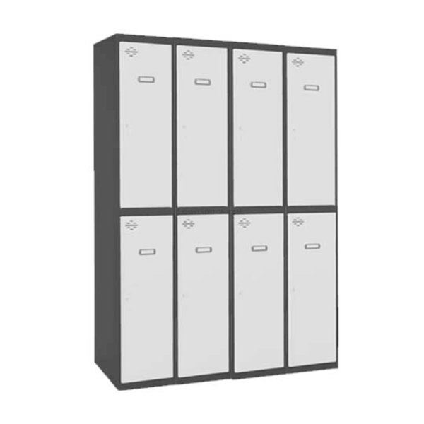 Cacifo Metálico SIMONLOCKER Profissional Montado TANDEM 4/8 300 (1200) AN/Branco - 1800 x 1200 x 500 mm