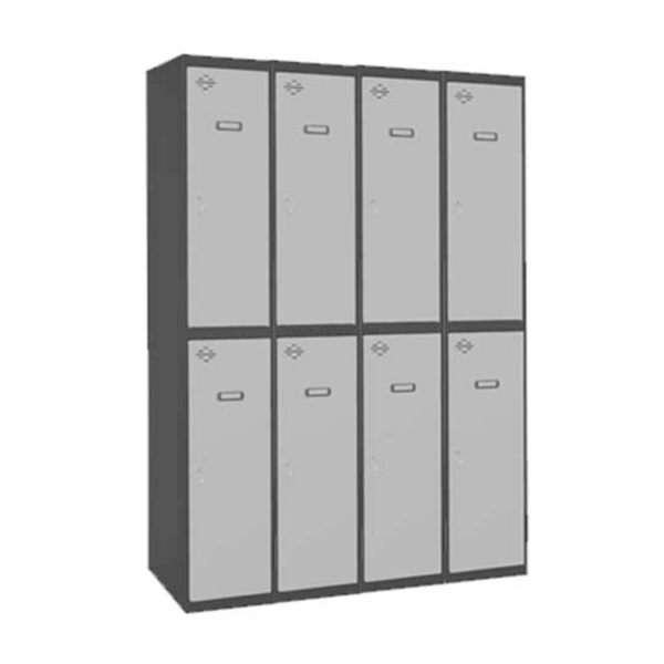Cacifo Metálico SIMONLOCKER Profissional Montado TANDEM 4/8 300 (1200) AN/Cinzento - 1800 x 1200 x 500 mm