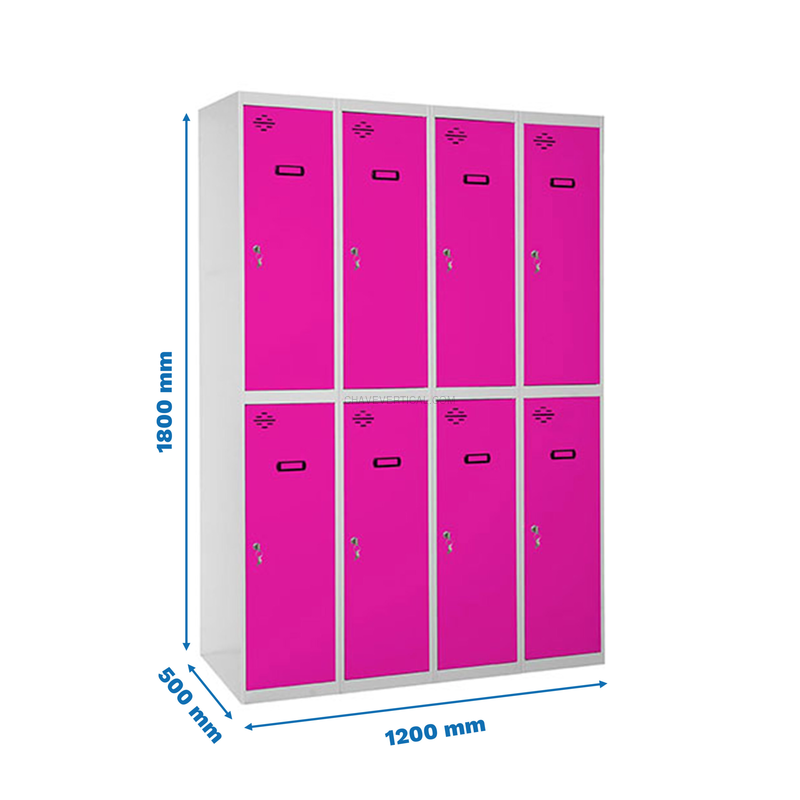 Cacifo Metálico SIMONLOCKER Profissional Montado TANDEM 4/8 300 (1200) Cinzento/RS - 1800 x 1200 x 500 mm