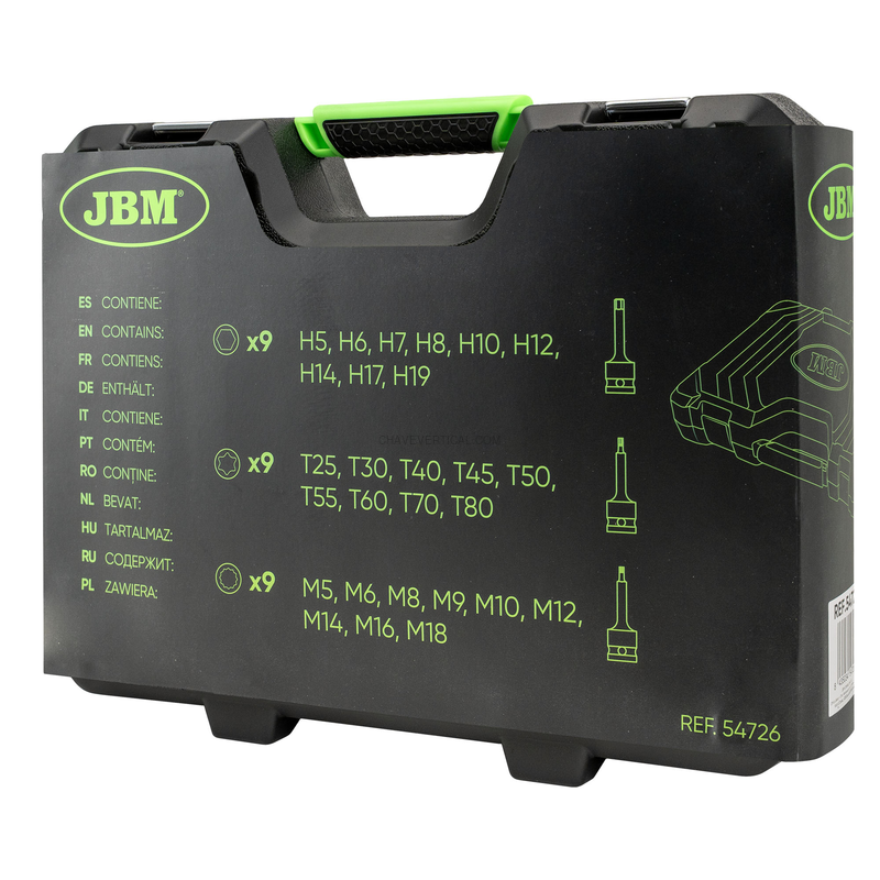 Caixa com 27 Brocas de Impacto Variadas JBM