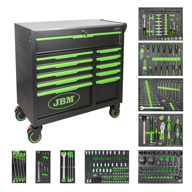 Carrinho de Ferramentas com 11 Gavetas - Montado JBM