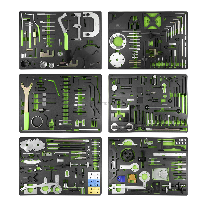 Carrinho de Ferramentas com 7 Gavetas Verde - Kit de Sincronização Incluído JBM
