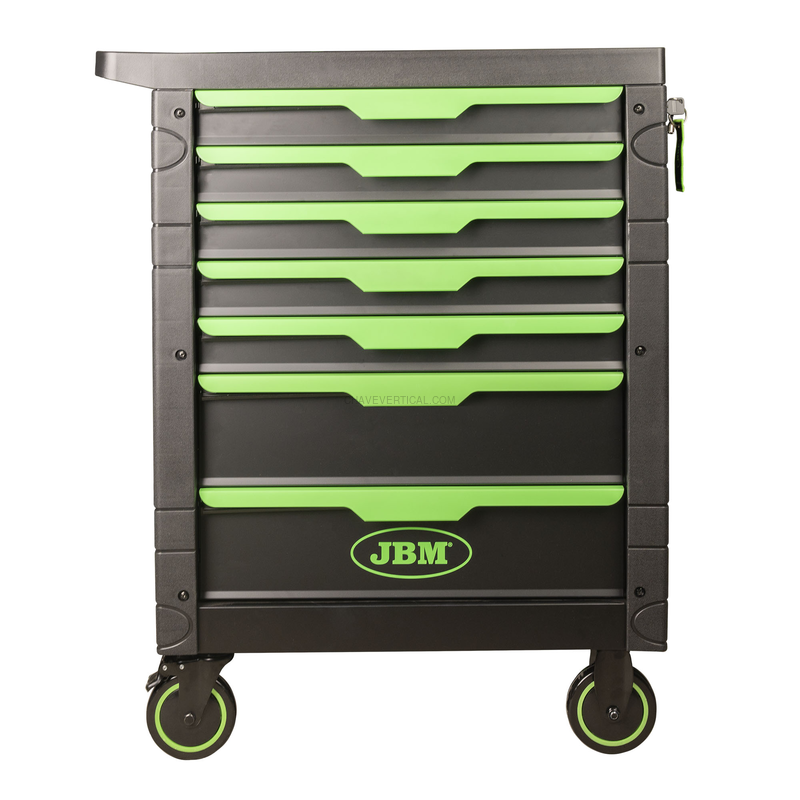 Carrinho de Ferramentas com 7 Gavetas Verde - Kit de Sincronização Incluído JBM
