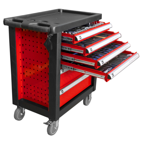 Carrinho de Ferramentas de 6 Gavetas - Vermelho - com Equipamento JBM
