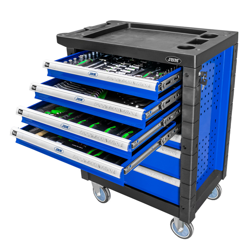 Carrinho de Ferramentas de 7 Gavetas Azul - Equipado JBM