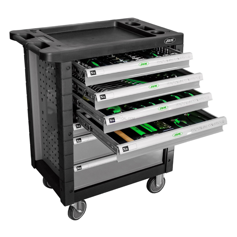 Carrinho de Ferramentas de 7 Gavetas Cinzento - Equipado JBM