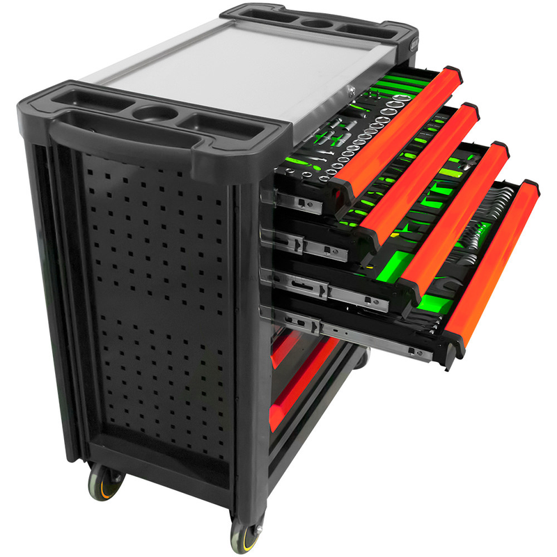 Carrinho de Ferramentas XL de 7 Gavetas Vermelho - Equipado JBM