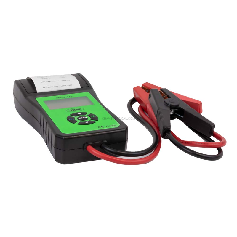 Carrinho para Diagnóstico + Comprovador de Batería com Impressora + Multímetro Digital + Termómetro JBM