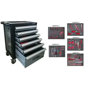 Carro de Ferramentas HEAVYWARE HRC207EVO 207 Peças 6 Gavetas