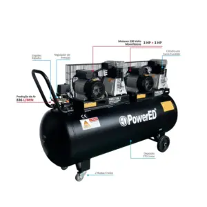 Compressor de Ar POWERED 270EVO 270 L 3+3 HP 230 V