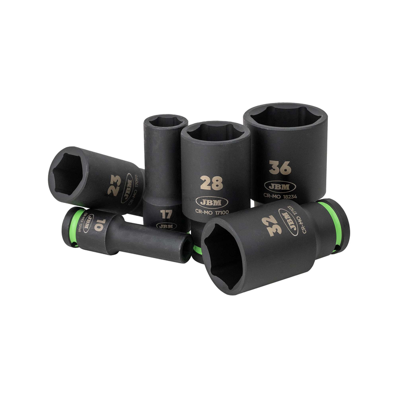 Conjunto de 29 Chaves de Caixa de Impacto Longas Sextavadas 1/2 JBM