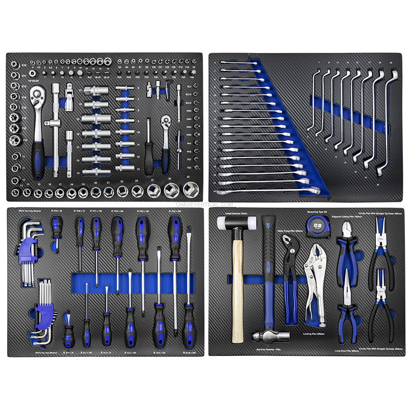 Conjunto de 4 Módulos de Carbono EVA para Ferramentas - Azul JBM