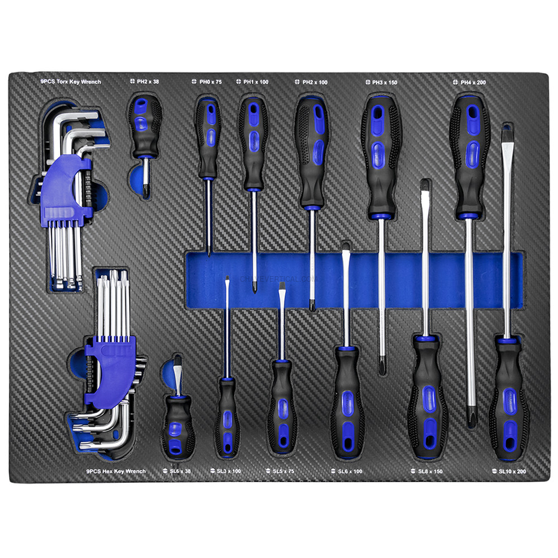Conjunto de 4 Módulos de Carbono EVA para Ferramentas - Azul JBM