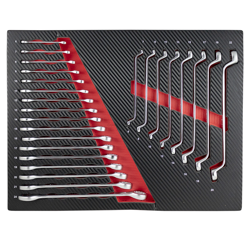 Conjunto de 4 Módulos de Carbono EVA para Ferramentas - Vermelho JBM