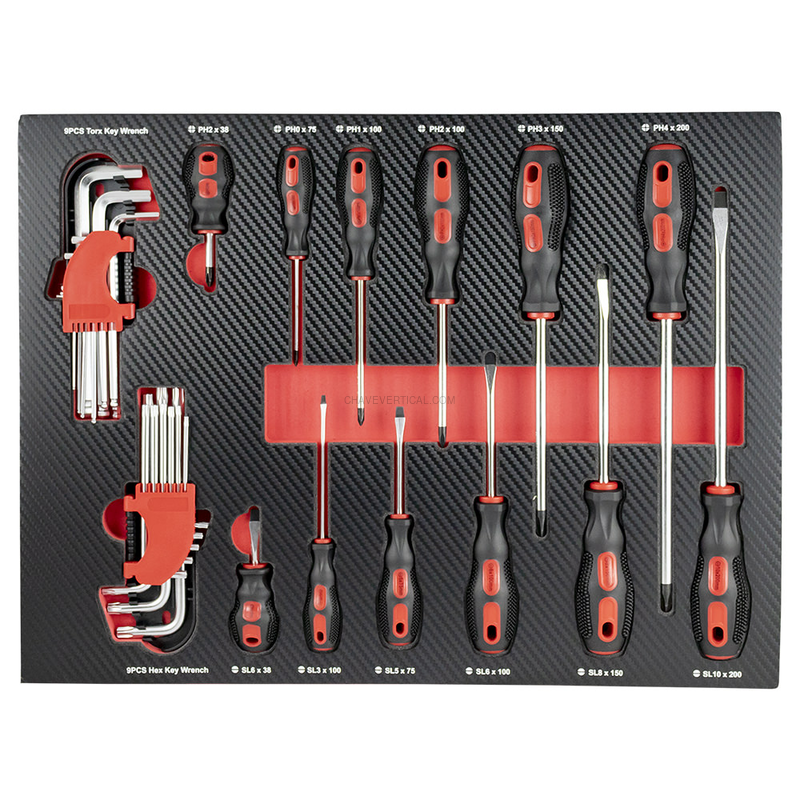 Conjunto de 4 Módulos de Carbono EVA para Ferramentas - Vermelho JBM