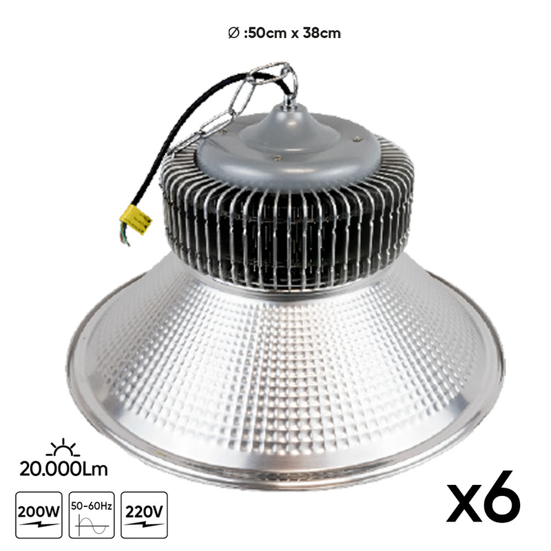 Conjunto de 6 Lâmpadas LED Industriais - 20000LM (Ref. 54039) JBM