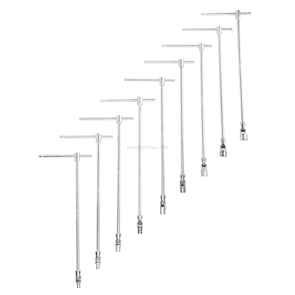 Conjunto de 9 Chaves de Soquete com Cabo em T (7–19 Mm) JBM