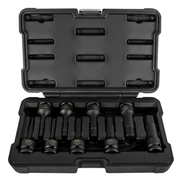 Conjunto de 9 Soquetes Hexagonais de Impacto 1/2 JBM
