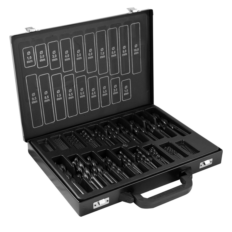 Conjunto de Brocas Espirais Hss 4241, 1-10 Mm, Preto. JBM